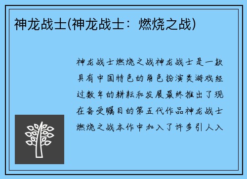神龙战士(神龙战士：燃烧之战)